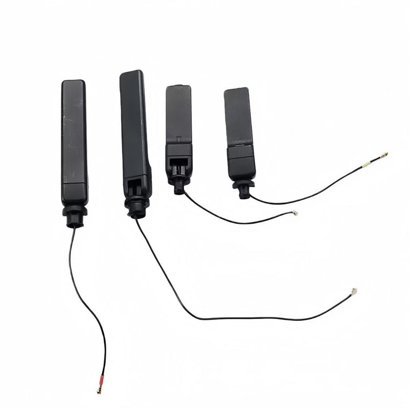 Drone remote controller antenna assembly with three antennas, cables, and connectors