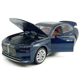 1/24 i7 G70 EV Model Toy Car Diecast Toy Vehicle Doors Open Light Sound Blue Battery