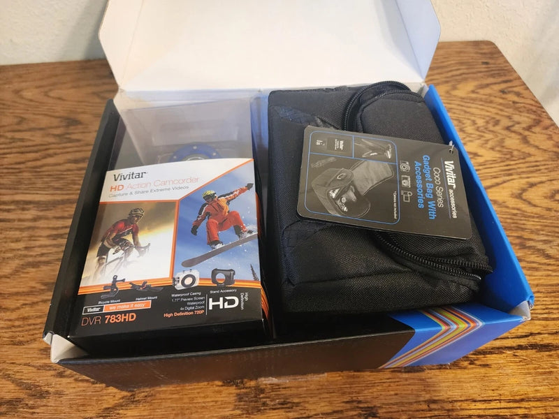 Vivitar Action Camcorder Waterproof DVR783-BLU/KT2-AMX NEW IN BOX With Extras