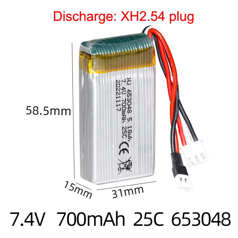 7.4V 700mAh Lipo Battery XH2.54 plug for MJX RC X600 F46 X601H JXD391V aircraft