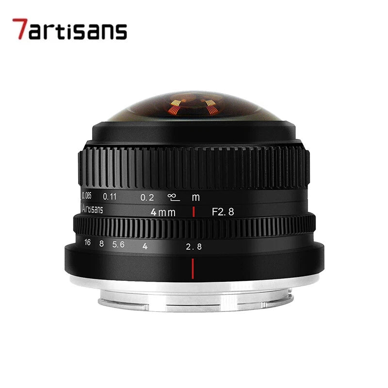 7artisans 4mm F2.8 APS-C Wide Angle Fisheye Manual Lens for Fuji X Sony E M4/3