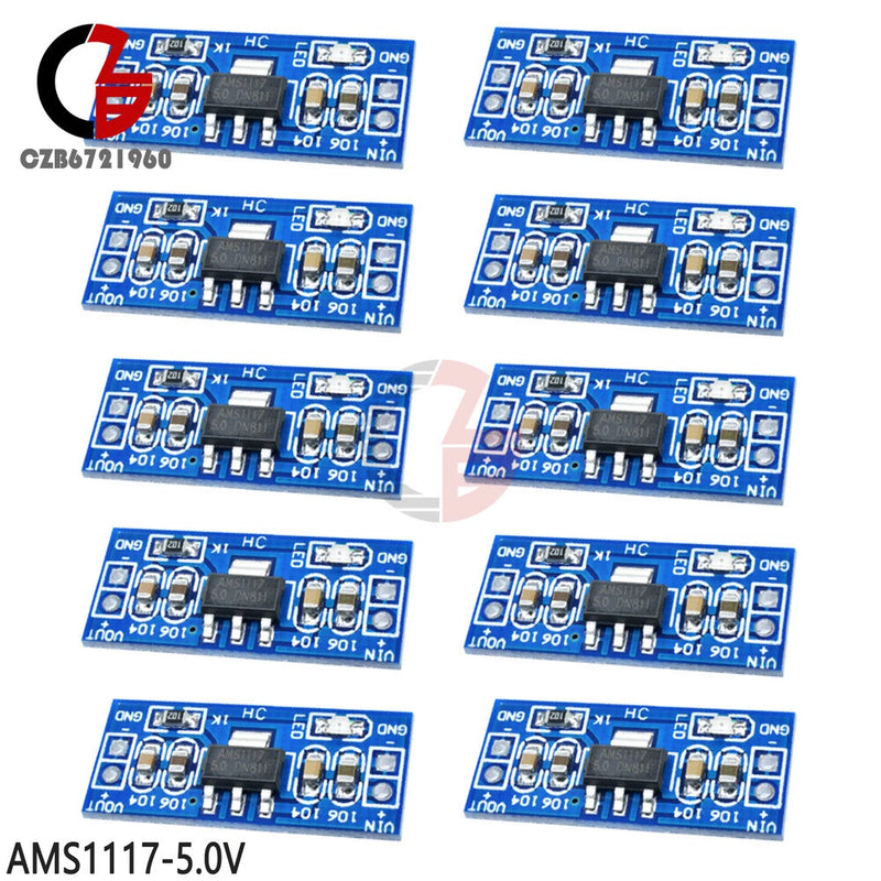 10PCS AMS1117-5.0V Input 6.0V-11V/ Output 5V Power Supply Module AMS1117-5.0