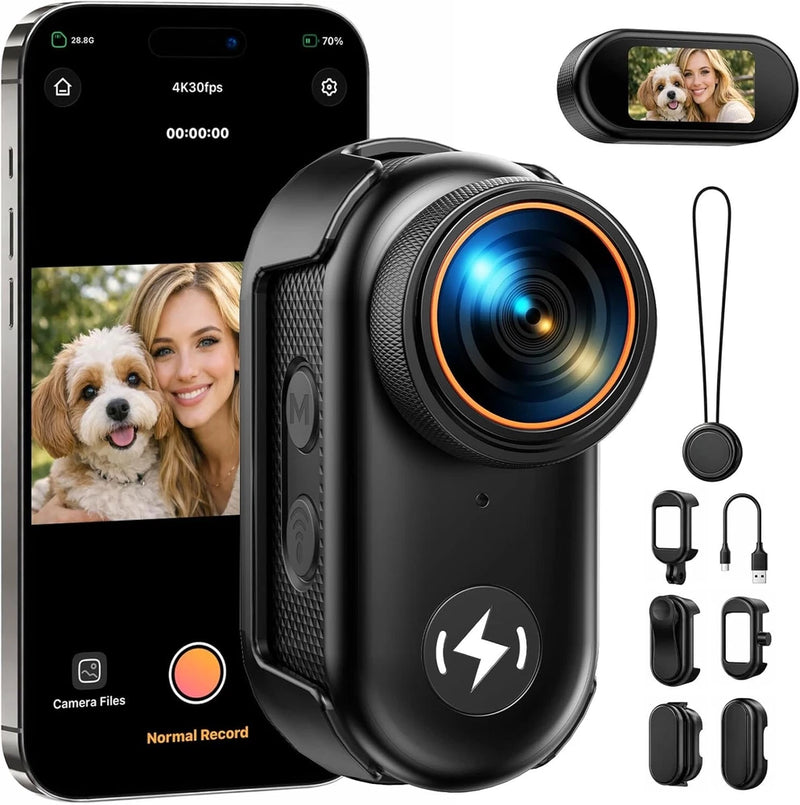4K Video Cam WiFi Action Camera POV Thumb Cam 150??Wide Angle Magnetic Body Cam