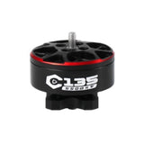 Black C135 brushless motor with red accents and central metal shaft