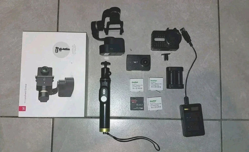 Xiaomi YI 4K+ Action Camera, with Handheld Gimbal Kit and Metal Case 4 Batteries