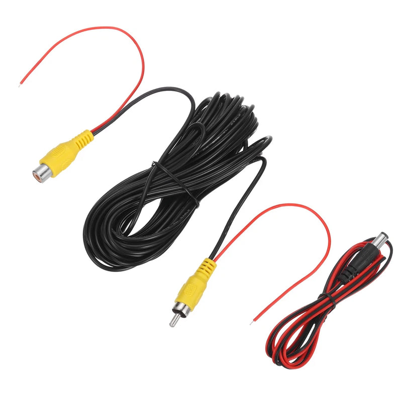 1 Pcs 32.8ft Male to Female RCA Extension Cable, Black, with DC Wire