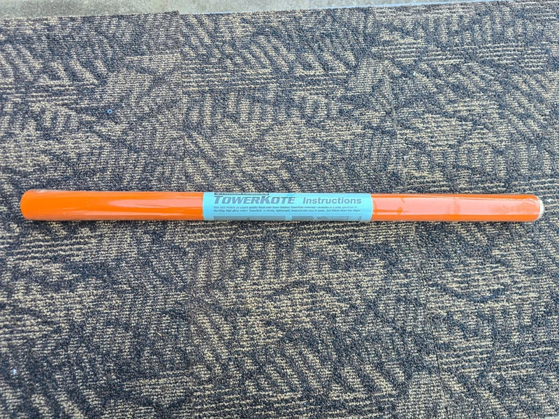 TowerKote orange RC airplane covering film roll, 6 ft, with instruction label
