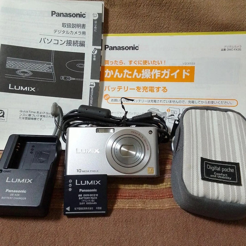 Panasonic Lumix DMC-FX35 Compact Digital Camera Silver Tested Accessories