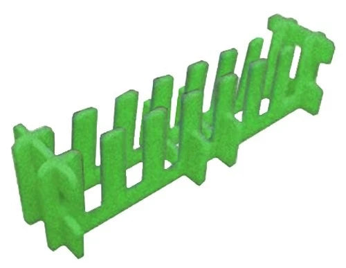 Green plastic battery stand with multiple slots for SUB-C batteries