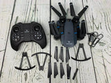 SNAPTAIN foldable quadcopter drone with camera, remote controller, and cables