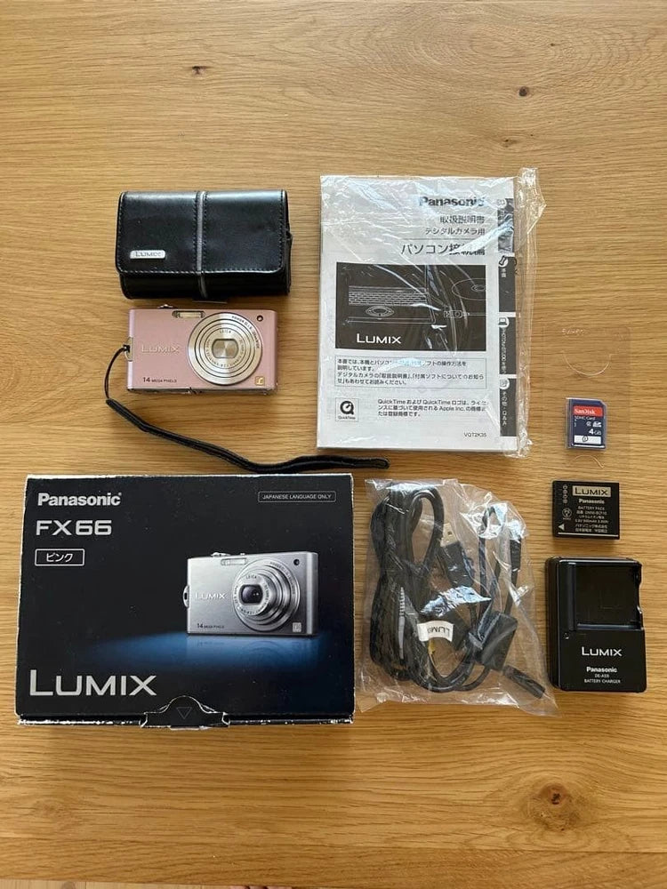 Panasonic LUMIX FX66 Pink Compact Digital Camera Tested with Accessories