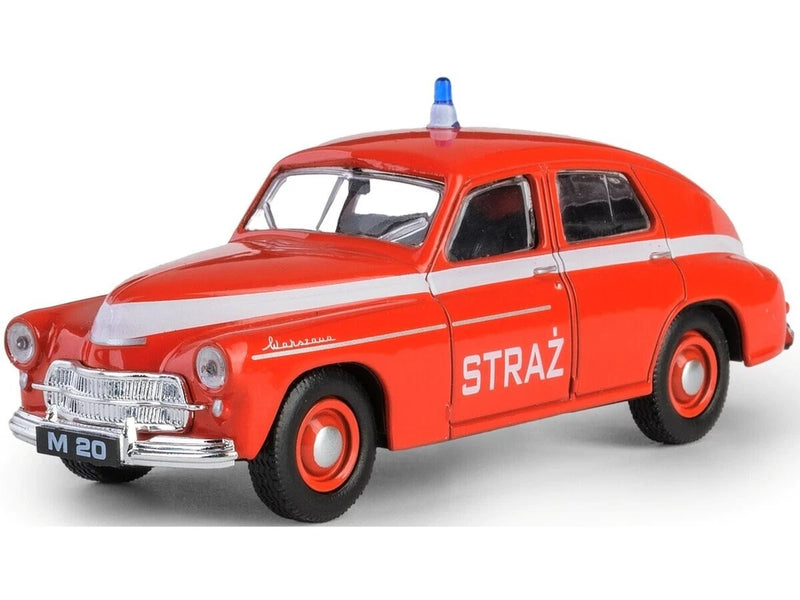 Warszawa M-20 Polish Fire Brigade Legendary Car Model Diecast Red 1:43 Daffi Toy