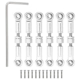 6 Pcs Steering Servo Rod RC Aluminum Linkages for RC Car(Silver Tone, 37mm)