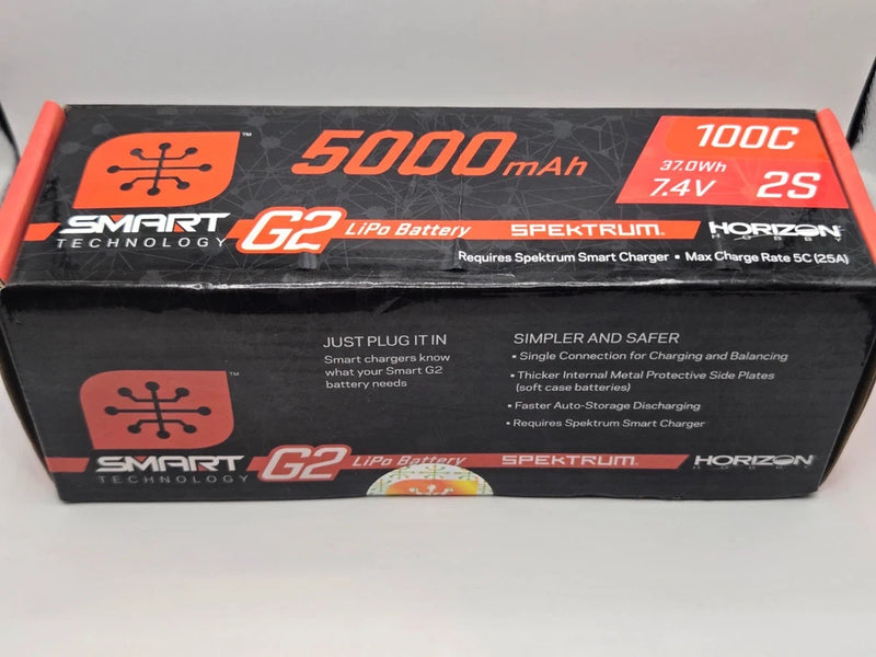 Spektrum LiPo battery pack box, 2S 5000mAh 7.4V 100C