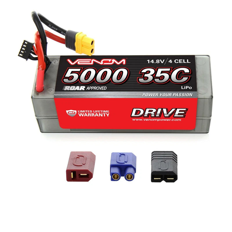 Venom 35C 4S 5000mAh 14.8V Hard Case RC LiPo Battery ROAR Approved with UNI Plug Battery