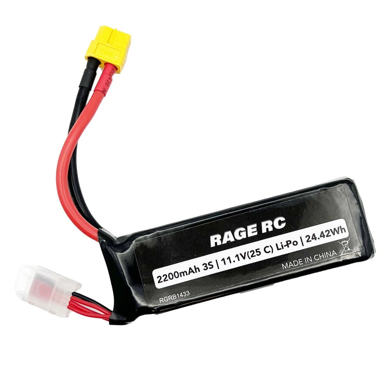 HRP Rage R/C 11.1V 3S 2200Mah 25C Lipo Battery With Xt60 Connector