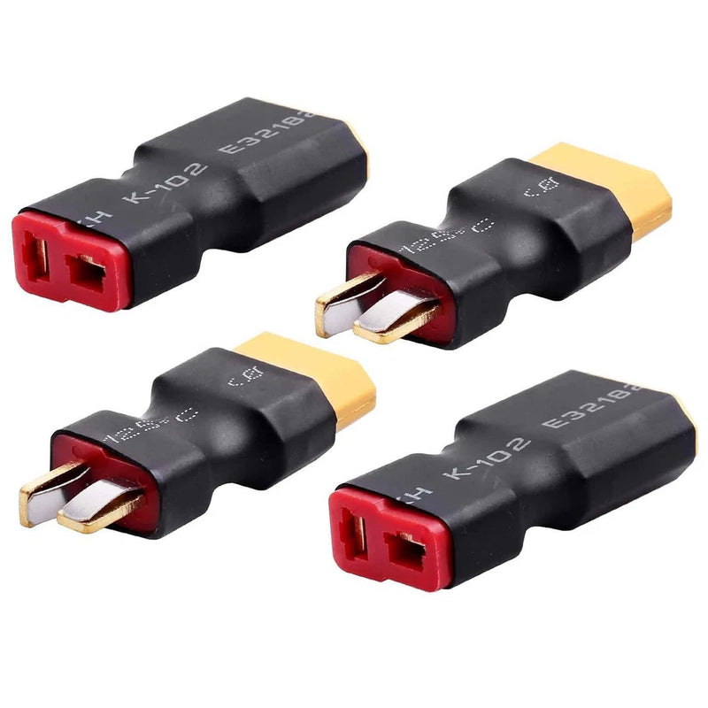 4pcs Deans T-Pug to XT60 Adapter Female Male Connector for RC Lipo Battery ESC