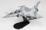 Gray 1/72 military jet model on black display stand, detailed cockpit and landing gear