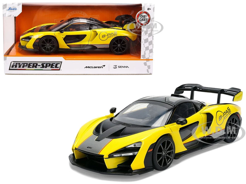 MCLAREN SENNA "8-PAS RACING" YELLOW 1/24 DIECAST MODEL CAR BY JADA 36484