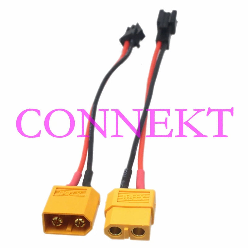 1pair XT60 to SM 2Pin Male & Female 20AWG 10CM Wire for LED RC lipo battery FPV