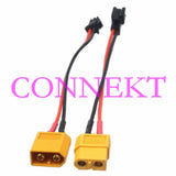 1pair XT60 to SM 2Pin Male & Female 20AWG 10CM Wire for LED RC lipo battery FPV