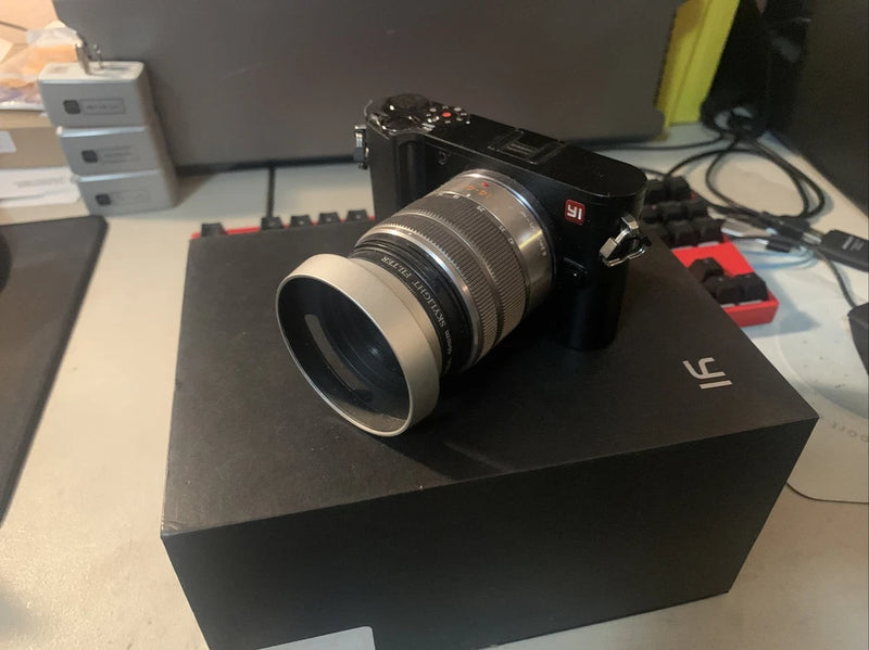 Yi M1 Mirrorless 20.1MP Camera With Panasonic H-FS1442A & Lens Hood