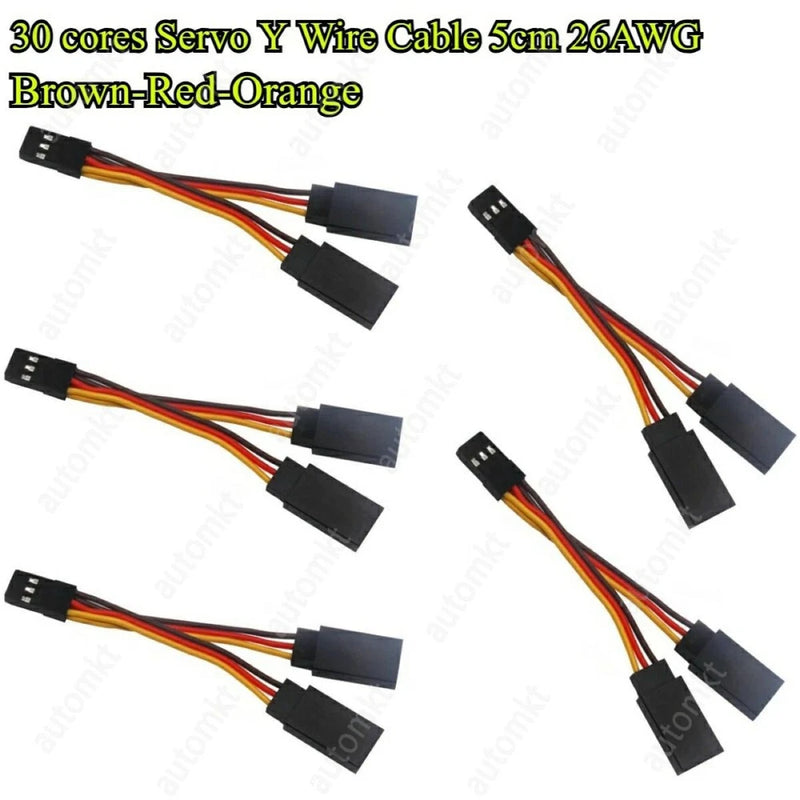 For RC Car Drone 30 Core Servo Splitter Cable 1 Male to 2 Female JR Futaba Cable