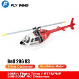 FLY WING Bell 206 V3 6CH 3D GPS Auto Return RC RTF Helicopters Aircraft EU Plug