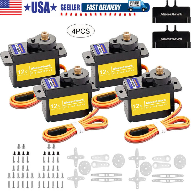 4Pcs SCX24 Digital Servo High Torque Metal Steering for RC Car Boat Truck Robot