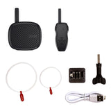 Long-distance megaphone speaker kit with black unit, mounting, cables, and light rings