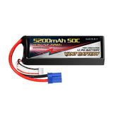 LiPo battery 3S 11.1V 5200mAh 50C with EC5 connectors, red and black leads