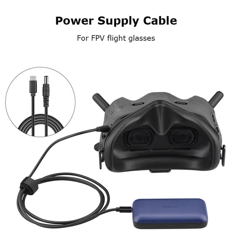 Power Charging Cable Power Supply Line Cord For DJI FPV Combo Goggles V2 Glasses