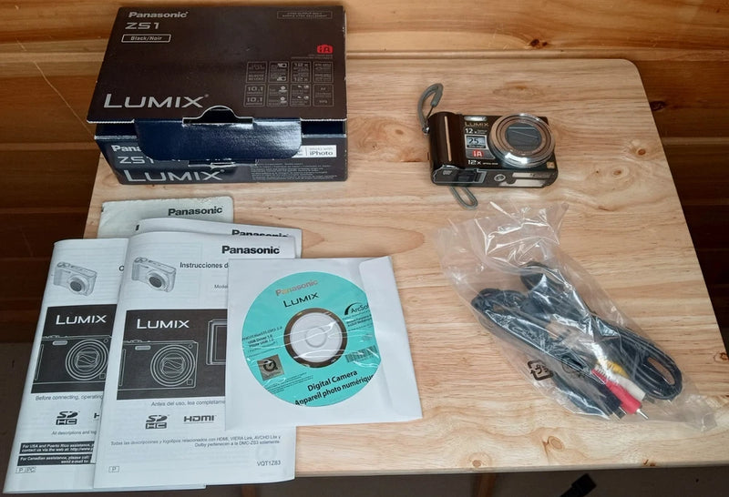 Panasonic Lumix ZS1 Black Digital Camera For Parts  - Not Working