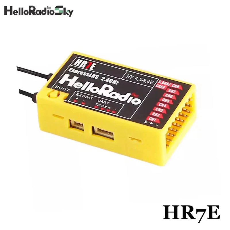 HelloRadio HR7E ELRS 7CH 2.4G PWM Receiver for RC Drone Fixed Wing Airplane
