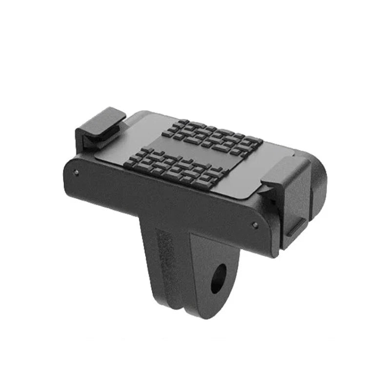 Magnetic mount adapter with quick-release bracket, dark gray metal and plastic.
