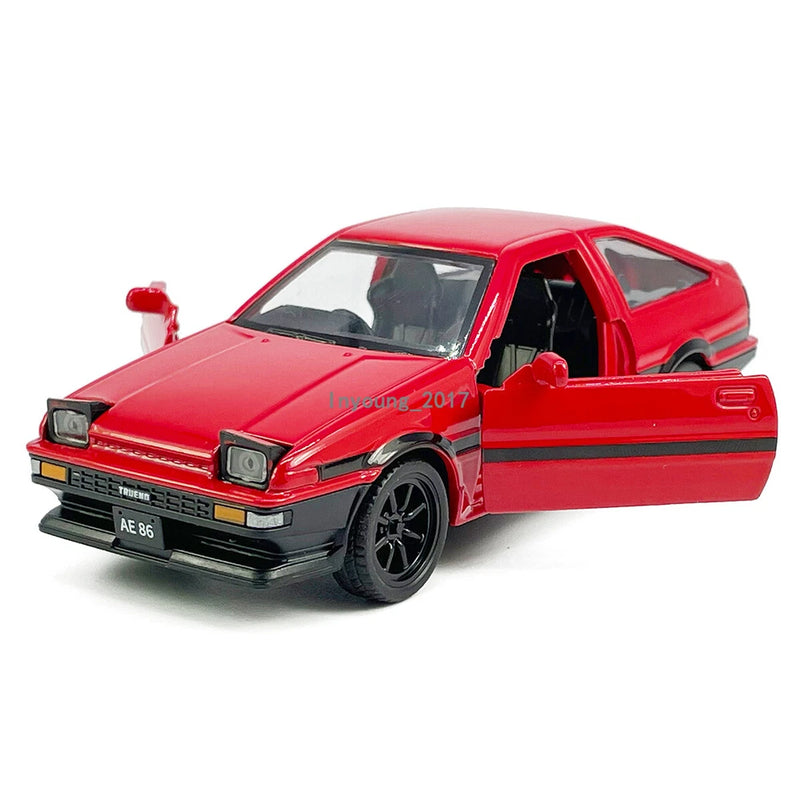 1:37 1983 AE86 Model Car Metal Diecast Toy Cars Boys Toys for Kids Gifts Red