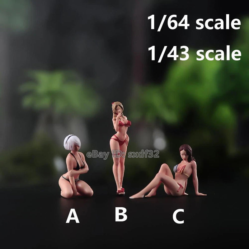 1:64/1:43 beautiful Girl Scene Props Miniatures Figure Model For Cars Vehicles