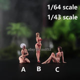 1:64/1:43 beautiful Girl Scene Props Miniatures Figure Model For Cars Vehicles