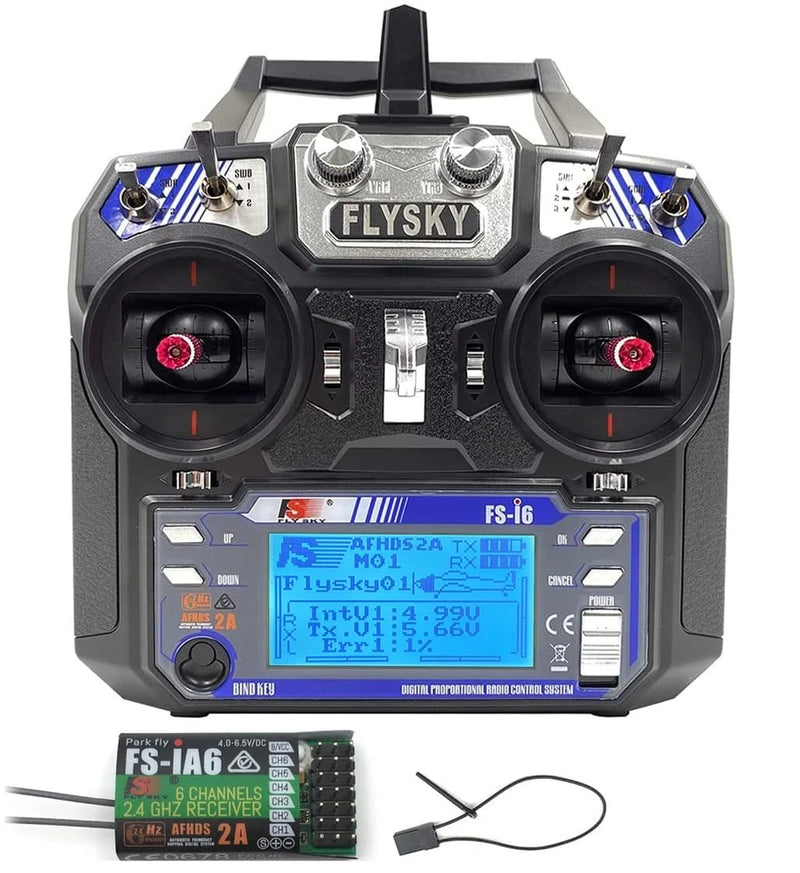 6CH 2.4GHz RC Transmitter Controller with FS-iA6 Receiver for Drones  Planes