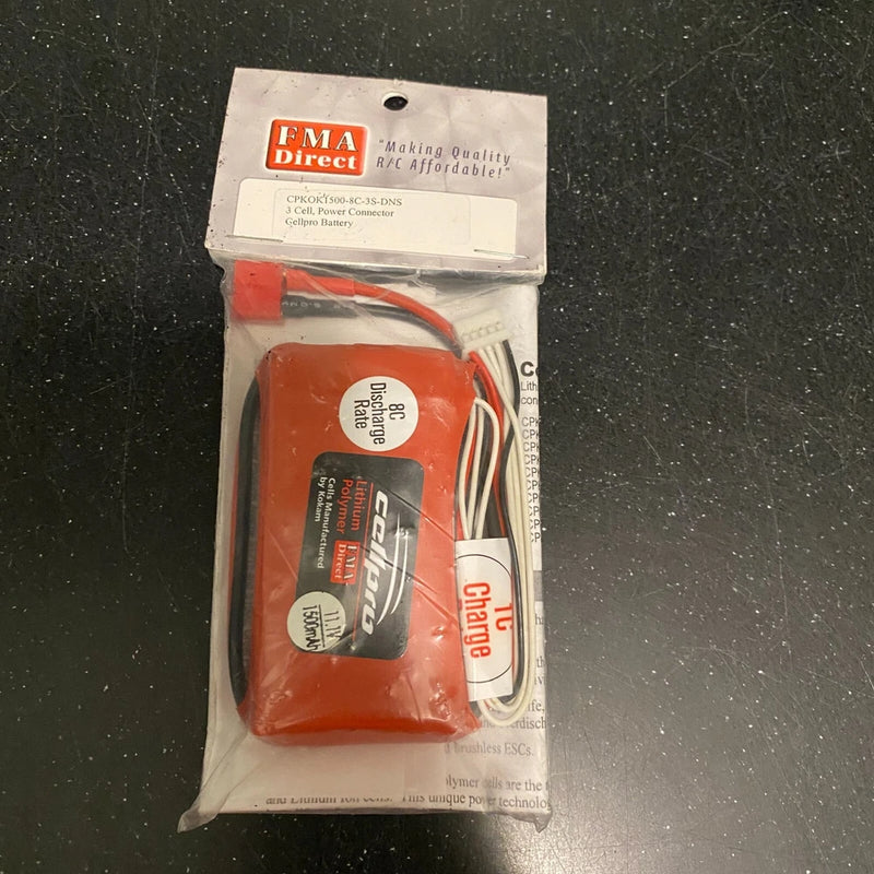 Battery Lithium Polymer 1500mAh 11.1V RC Car Drone Heli CPKOK1500-8C-3S-DNS New Battery