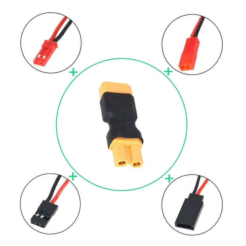 XT30 Male to Female in-line Connector JST JR Futaba Battery Power Supply FPV LED