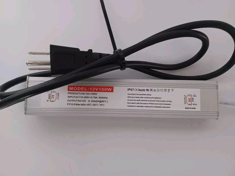 RoHS Model 12V100W Led Converter IP68 Input: 110-265v  Output: 12V