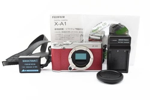Near Mint Fujifilm X Series X-A1 Digital Camera Red