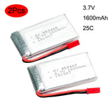 2pcs 3.7V 1600mAh 25C Li-po Battery JST plug for RC Plane Helicopter FPV Drone
