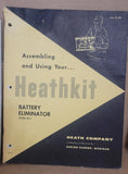 Vintage Instruction Manual Heathkit Model BE-5 Battery Eliminator Battery