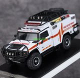 GB MK 1:64 White H2 Fire Dep. Rescue Vehicle ORV Model Diecast Collect Car