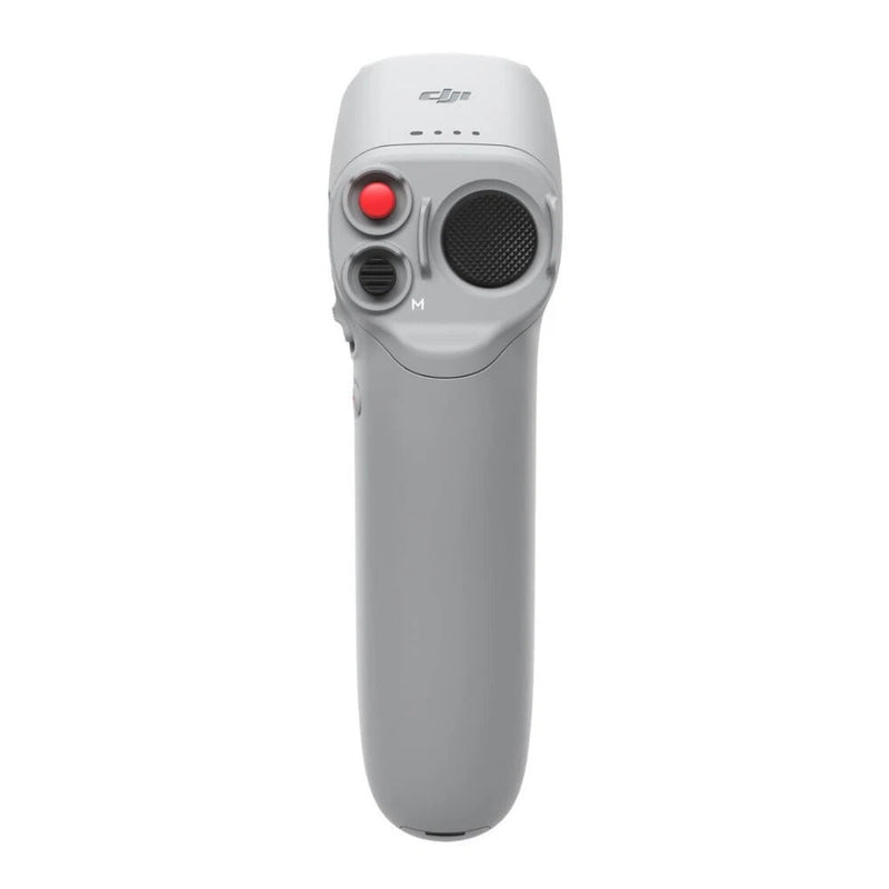 DJI drone motion controller, gray handheld with red button and speaker grille
