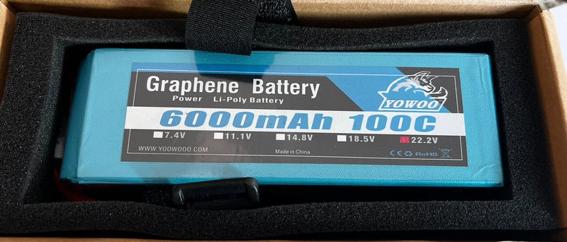 6S 100C 6000mAh 22.2V Lipo Battery with XT-90 Plug RC Graphene Lipo