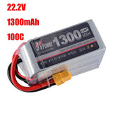 22.2V 1300mAh 6S 100C Lipo Battery XT60 Plug for JHPower RC Model Drone Boat Battery
