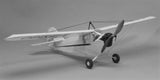 Small RC fixed-wing airplane model with propeller and tricycle landing gear